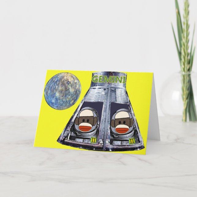 Tarjeta Gemini Sock Monkeys (Anverso)