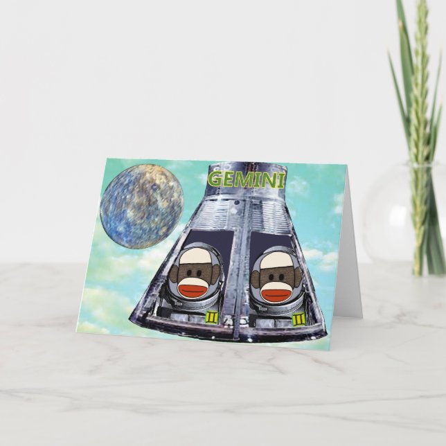 Tarjeta Gemini Sock Monkeys (Anverso)