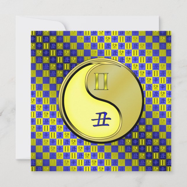 Tarjeta Gemini y Ox Metalizado (Anverso)