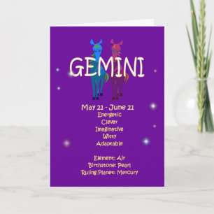 Tarjeta Gemini Zodiac Birthday