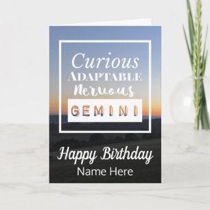 Tarjeta Gemini Zodiac Fun Fun Características Cumpleaños