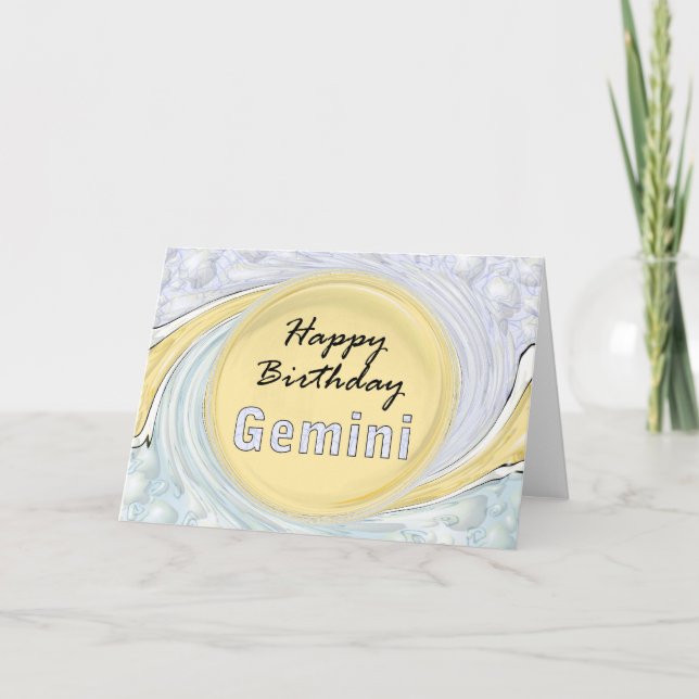Tarjeta Géminis del feliz cumpleaños (Anverso)