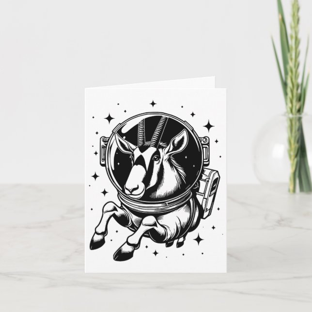 Tarjeta Gemsbok Papá Mamá Espacio - Astronauta Gemsbok  (Anverso)