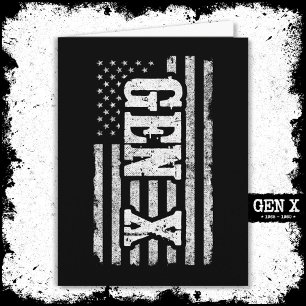 Tarjeta Gen X Gen Xer Generación X Bandera Americana Gen X
