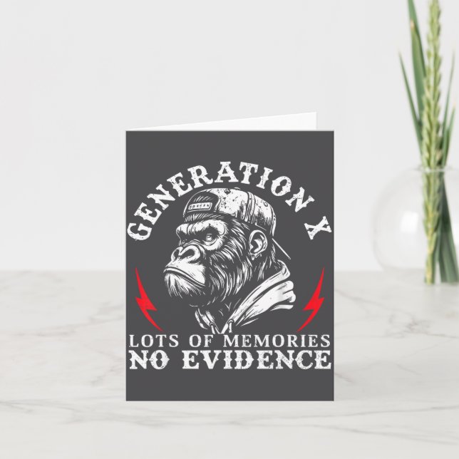 Tarjeta Gen X Muchos Recuerdos Sin Evidencia Mono Divertid (Anverso)