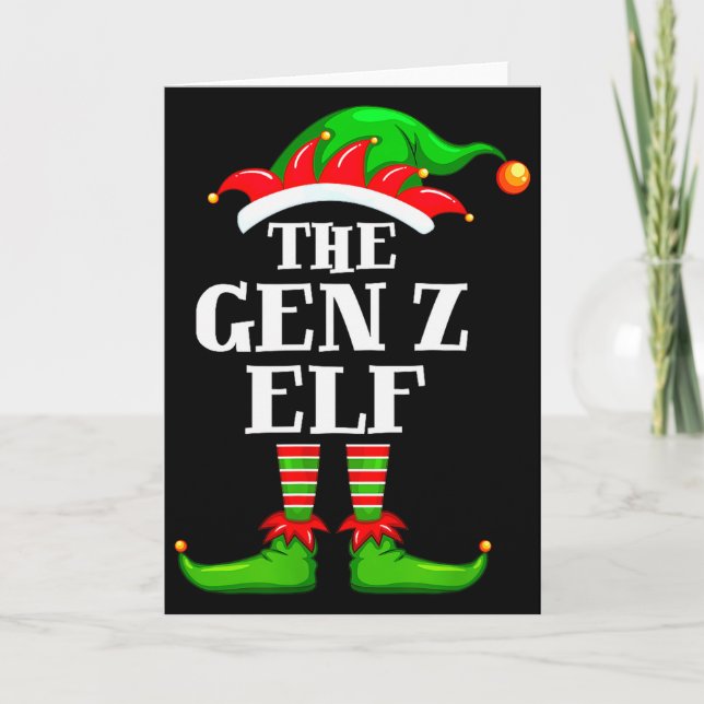 Tarjeta Gen Z Elf Matching Family Group Christmas Party Py (Anverso)