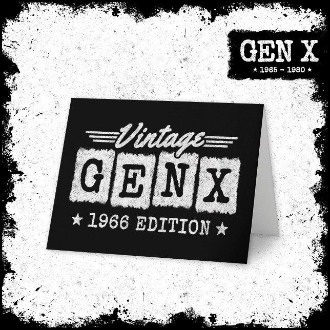 Tarjeta Generación Gen X Generación Gen Xer Nacido 1966 Ge (Subido por el creador)