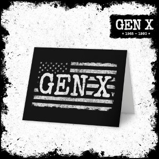 Tarjeta Generación X Bandera Americana Orgullosa Gen Xer G