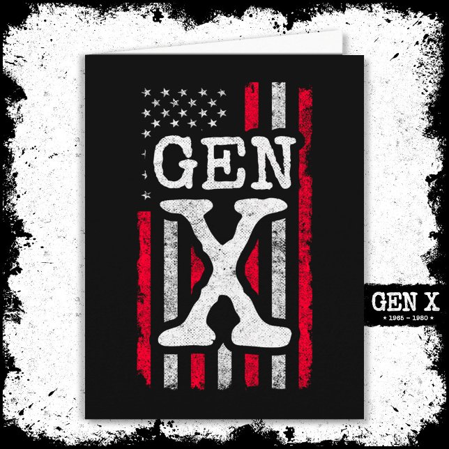 Tarjeta Generación X Bandera Americana Orgullosa Gen Xer G (Subido por el creador)