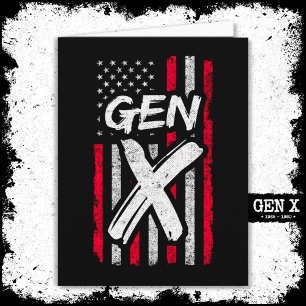 Tarjeta Generación X Bandera Americana Orgullosa Gen Xer G