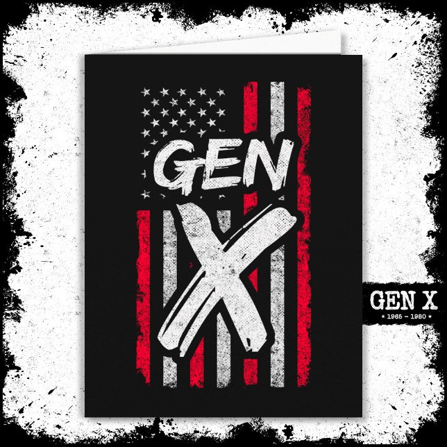 Tarjeta Generación X Bandera Americana Orgullosa Gen Xer G (Subido por el creador)