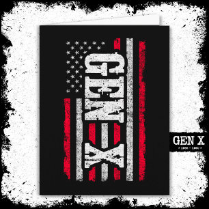 Tarjeta Generación X Bandera Americana Orgullosa Gen Xer G
