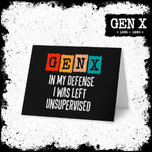 Tarjeta Generación X Gen X En Mi Defensa Sin Supervisión