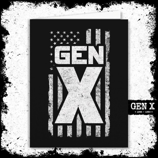 Tarjeta Generación X Gen Xer Bandera Norteamericana Orgull (Subido por el creador)