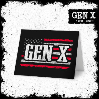 Tarjeta Generación X Gen Xer Bandera Norteamericana Orgull