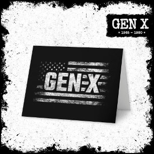 Tarjeta Generación X Gen Xer Gen X Bandera Americana Gen X