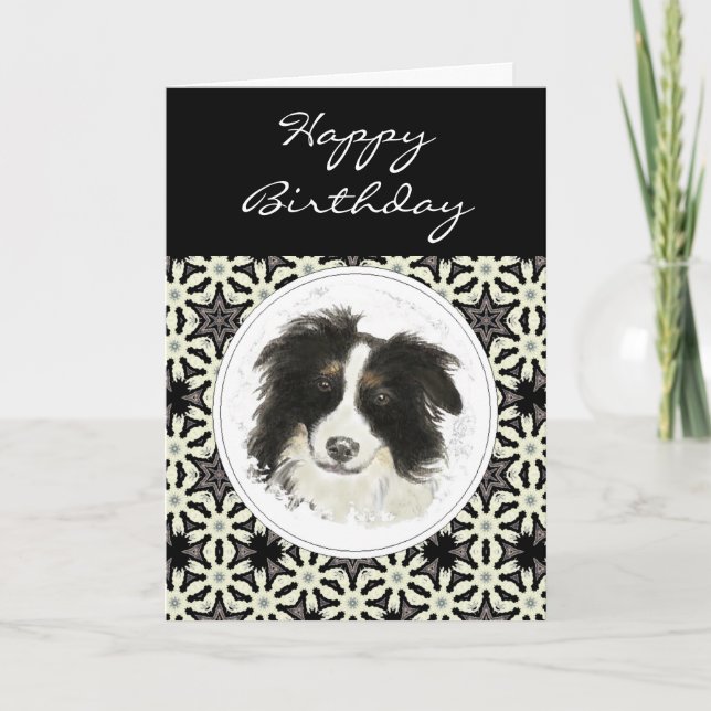 Tarjeta General Birthday Border Collie Mascota Dog (Anverso)