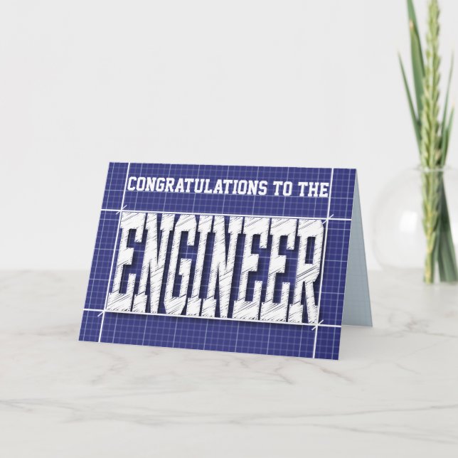 Tarjeta genérica de impresión azul de ingeniero (Anverso)