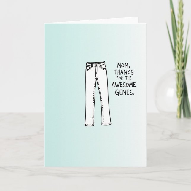 Tarjeta Genes de Mamá Pantalones Gradiente (Anverso)
