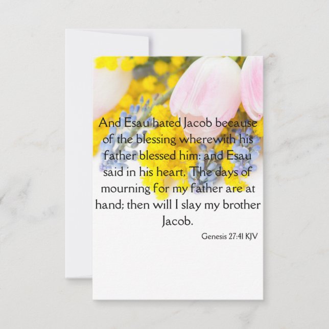 Tarjeta Génesis 27:41 KJV Biblia Scripture Fic Greeting (Anverso)