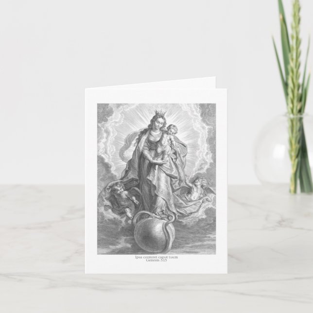 Tarjeta Génesis 3:15 Virgen María (Anverso)