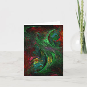 Tarjeta Génesis Green Green Abstract Art Note Card