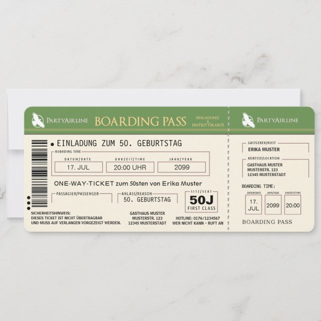 tarjeta genial de invitación a 50. Cumpleaños (Anverso)