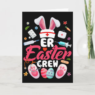 Tarjeta Gente divertida de Pascua Conejo Enfermera Día de 
