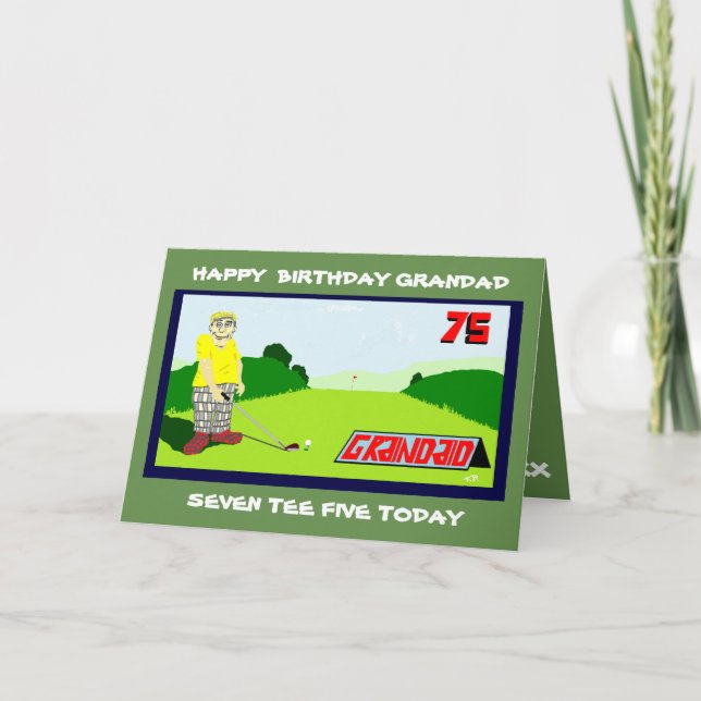 Tarjeta gentileza de golf 75 cumpleaños (Anverso)