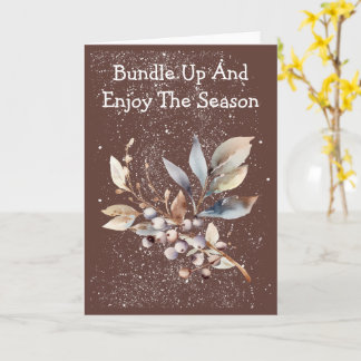 Tarjeta Gentle Snowfall Florals Winter Card