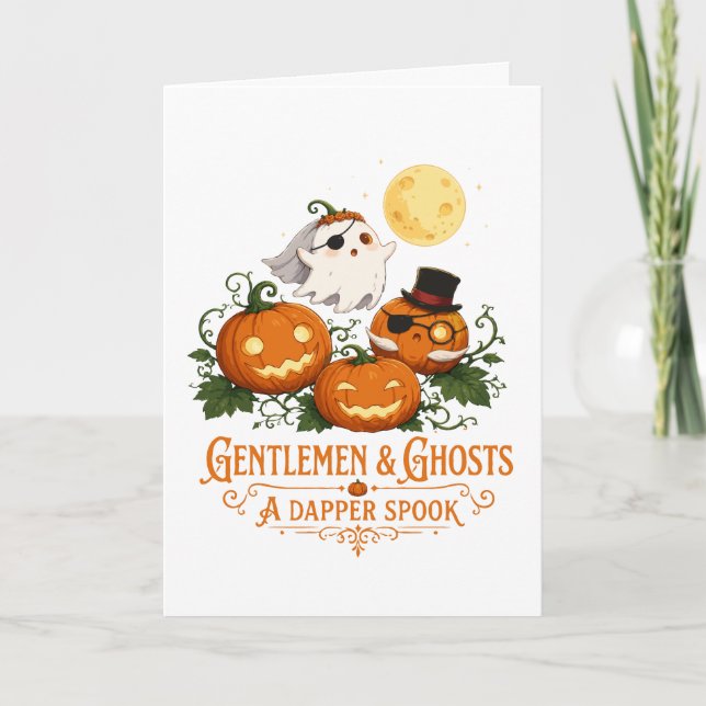 Tarjeta Gentlemen & Ghosts Halloween (Anverso)