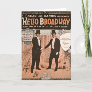 Tarjeta Geo. M. Cohan Hello Broadway