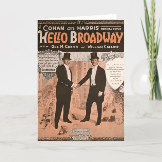 Tarjeta Geo. M. Cohan Hello Broadway
