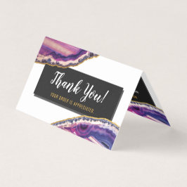 Tarjeta Geode Agate Slice Gemstone Ultra Violet Gracias