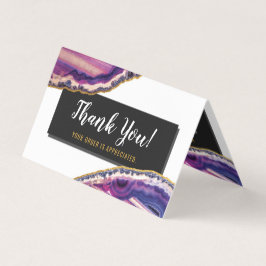 Tarjeta Geode Agate Slice Gemstone Ultra Violet Gracias