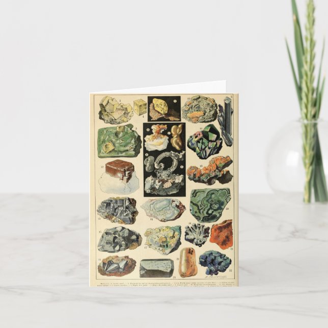 Tarjeta Geología de Rocas Minerales Vintage (Anverso)