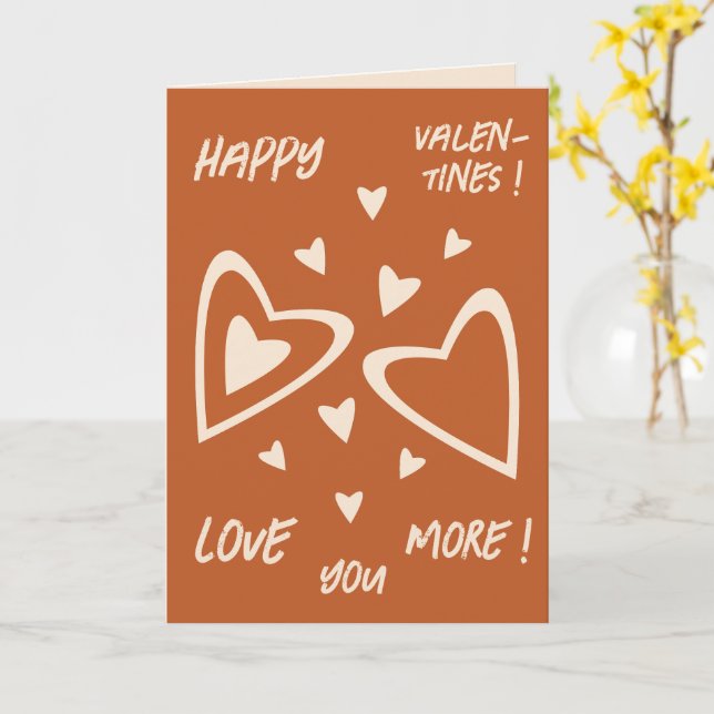 Tarjeta Geometría enamorada - Red Ochre - ¡Feliz San Valen (flor amarilla)