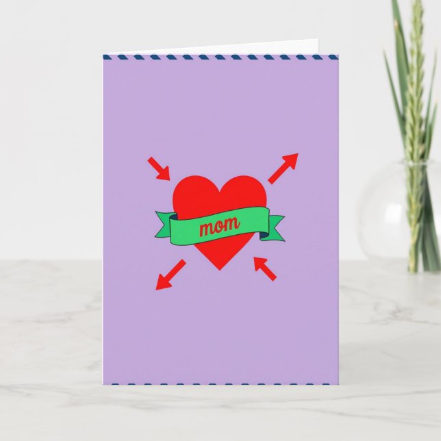 Tarjeta Geométrica de Corazón Sincero (Anverso)