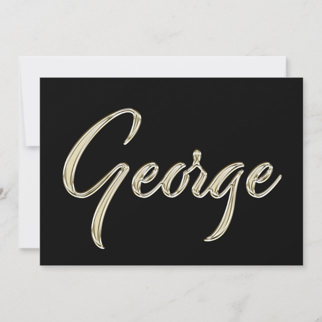 Tarjeta George Name white gold Handwriting Karte (Anverso)
