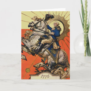 Tarjeta George Washington a caballo