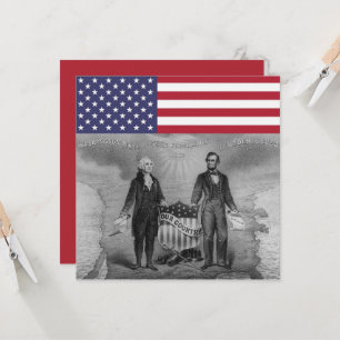Tarjeta George Washington Abraham Lincoln Bandera American