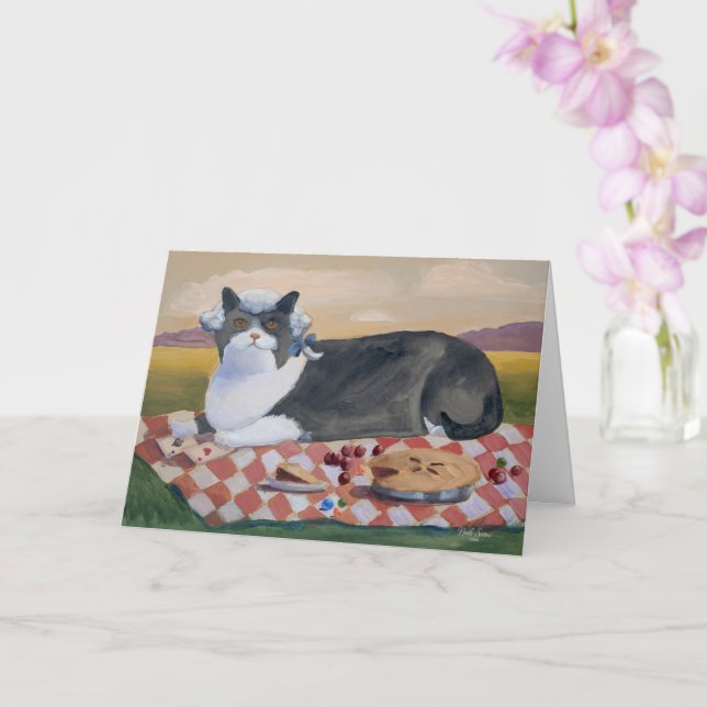 Tarjeta George Washington Cherrie Pie Cat (Orquídea)