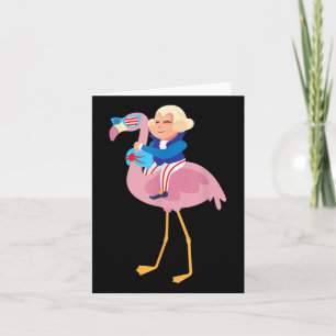 Tarjeta George Washington Flamingo 4 De Julio American Fl