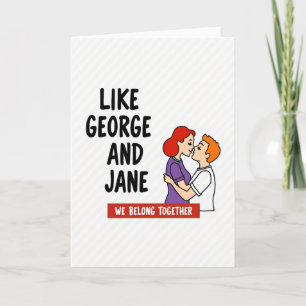 Tarjeta George y Jane se aman juntos