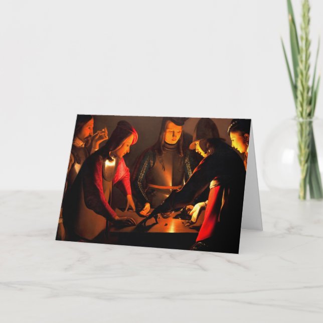 Tarjeta Georges de la Tour - Los Jugadores de The Dices (Anverso)