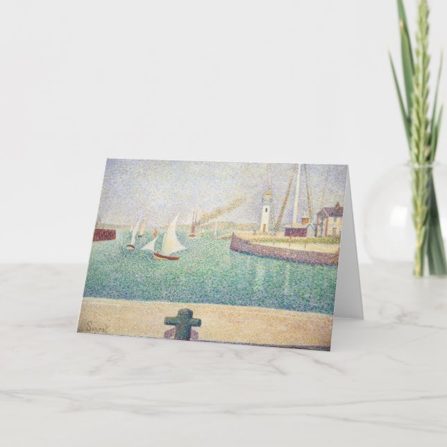 Tarjeta Georges Seurat - Entrada del puerto de Honfleur (Anverso)