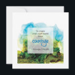 Tarjeta Georgia O'Keeffe Quote Inspirational Card<br><div class="desc">An inspirational quote from Georgia O'Keeffe in front of a beautiful hand-painted background.
Originally created with alcohol inks,  the background image is comprised of nature-inspired blues and greens.</div>