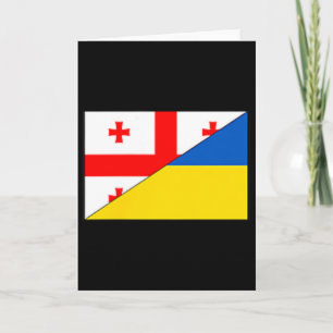 Tarjeta Georgia Ucrania Bandera Orgullo Georgiano Ucranian