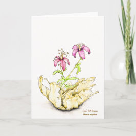 Tarjeta Geranio acuarela de flor silvestre en blanco por d