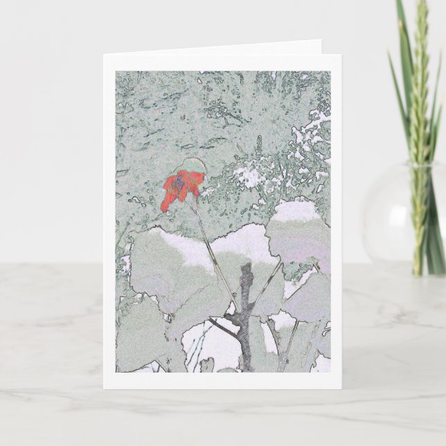 Tarjeta geranio en nieve (Anverso)